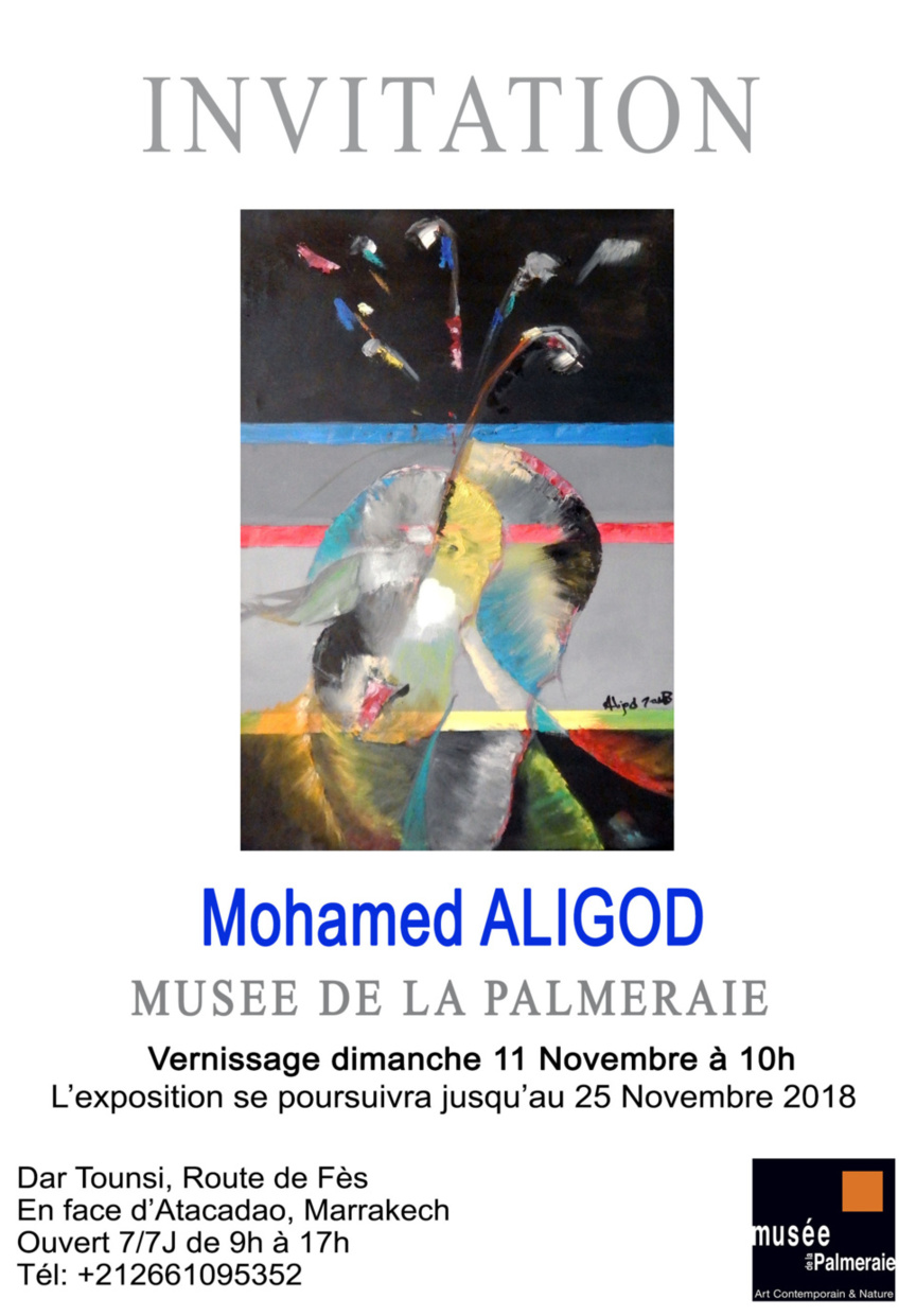 Bientôt les œuvres d’Aligod au musée de la Palmeraie à Marrakech